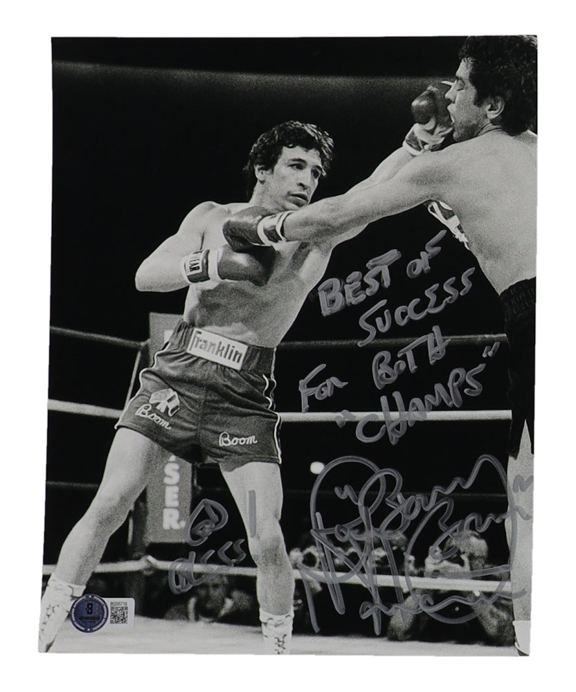 Ray "Boom Boom" Mancini Signed (Beckett) 8x10 Photo Inscribed "Best of Success For Both 'Champs'" & "God Bless!"