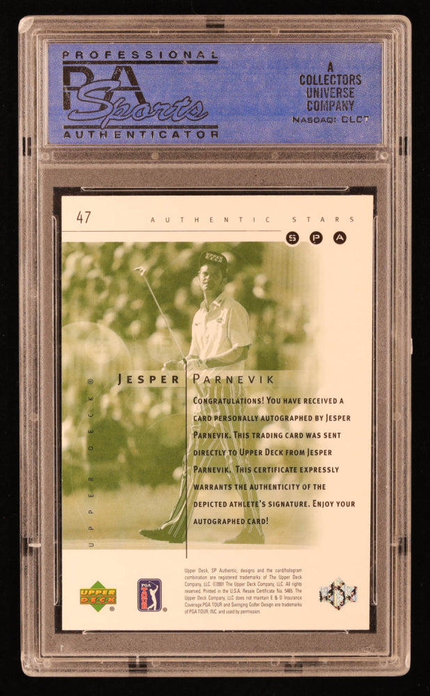 Jesper Parnevik 2001 SP Authentic #47 AS Autograph #093/900 RC (PSA 8) Rookie Card | Serially Numbered #093 / 900