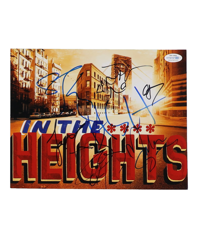 "In The Heights" 8x10 Photo Cast-Signed (ACOA) by (8) with Lin-Manuel Mirand, Melissa Barrera, Anthony Ramos, Daphne Rubin-Vega (AutographCOA)