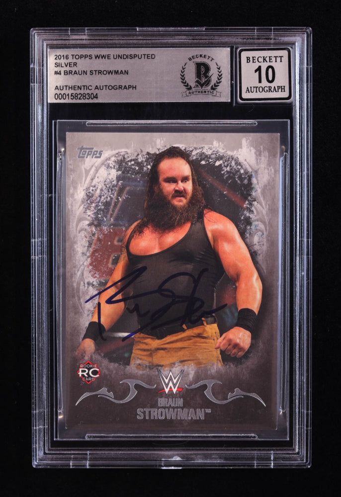 Braun Strowman Signed 2016 Topps WWE Undisputed Silver #4 RC #13/50 (BGS | Auto 10) - Rookie Card
