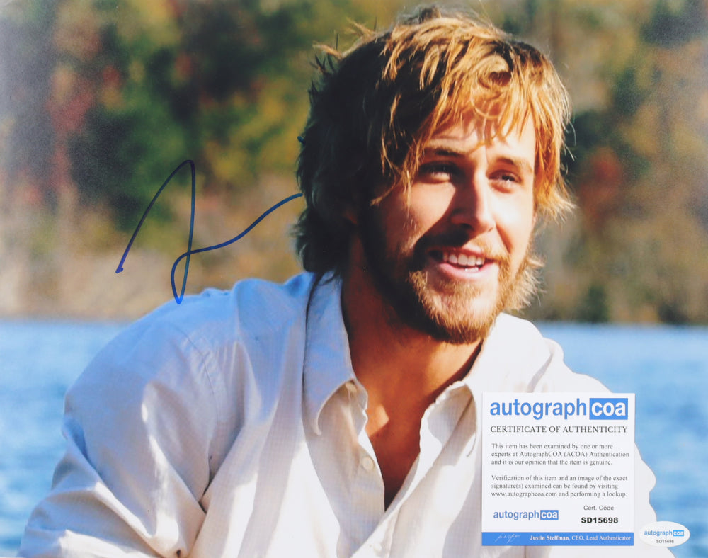 Ryan Gosling Signed "The Notebook" 11x14 Photo (ACOA) Noah Calhoun
