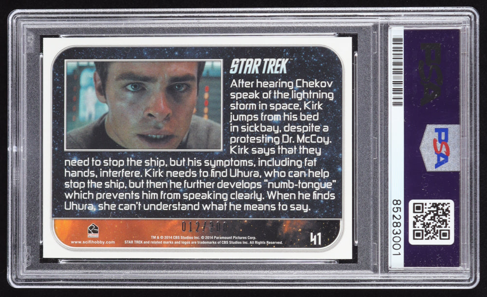 Chris Pine Signed 2014 Paramount Star Trek Beyond Promo Card #12/200 (PSA) Serially Numbered # 12 / 200