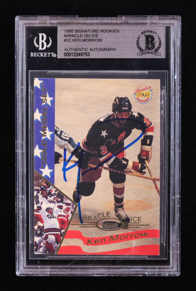 Ken Morrow Signed 1995 Signature Rookies Miracle On Ice #22 (BGS)
