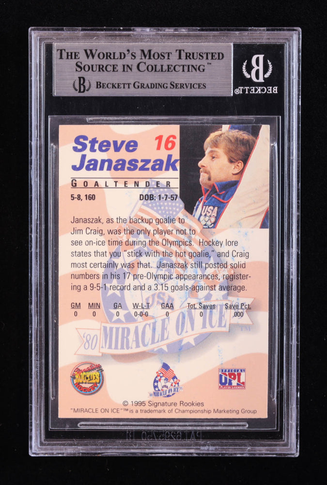 Steve Janaszak Signed 1995 Signature Rookies Miracle On Ice #16 (BGS)