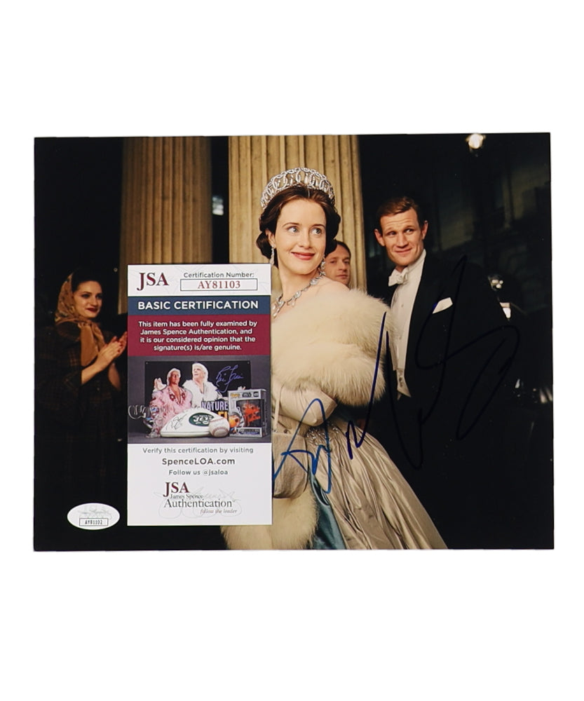 Claire Foy & Matt Smith Signed (JSA) "The Crown" 8x10 Photo