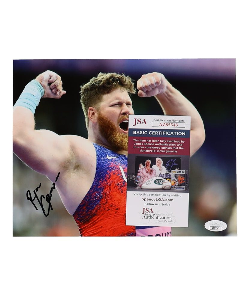 Ryan Crouser signed 8x10 Photo (JSA) 3x Olympic Gold Medalist for the Shot Put