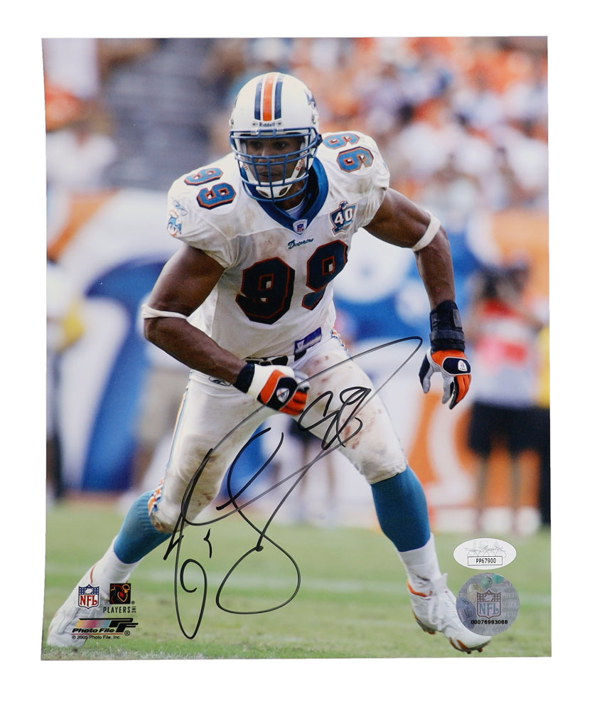 Zach Thomas Signed Dolphins 8x10 Photo (JSA)