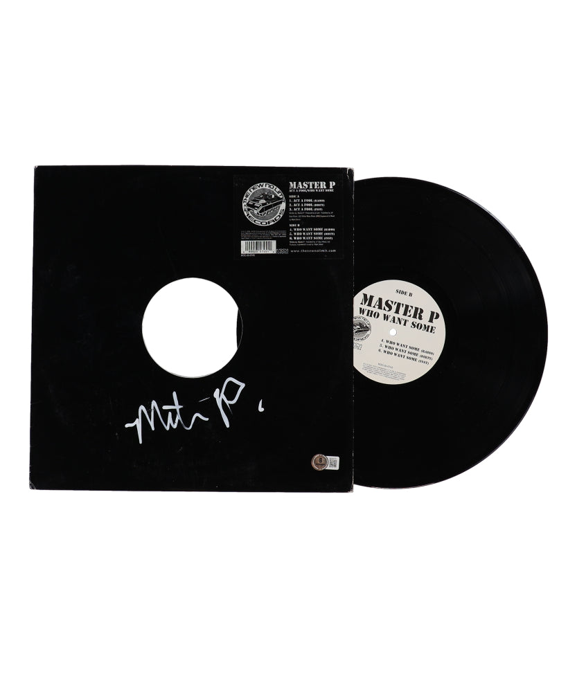 Master P Signed (Beckett) "Act A Fool / Who Want Some" Vinyl Record Album