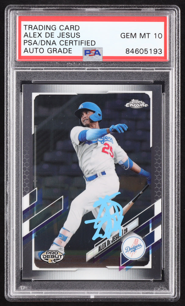 Alex De Jesus Signed 2021 Topps Pro Debut Chrome #PDC99 RC (PSA | Autograph Graded PSA 10) Rookie Card