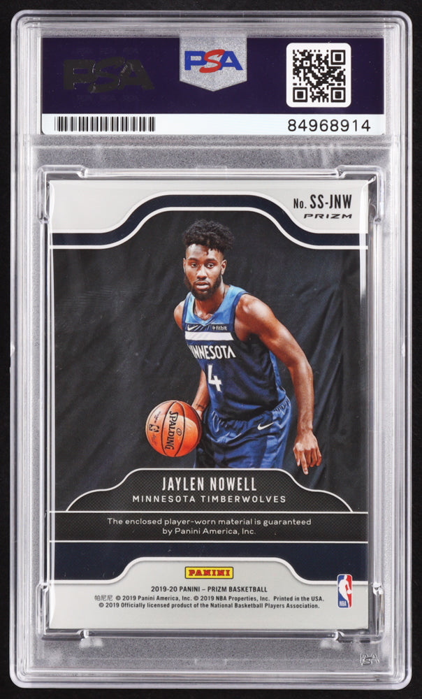 Jaylen Nowell Signed 2019-20 Panini Prizm Sensational Swatches Prizms Orange Ice #34 RC (PSA | Autograph Graded PSA 10) Rookie Card