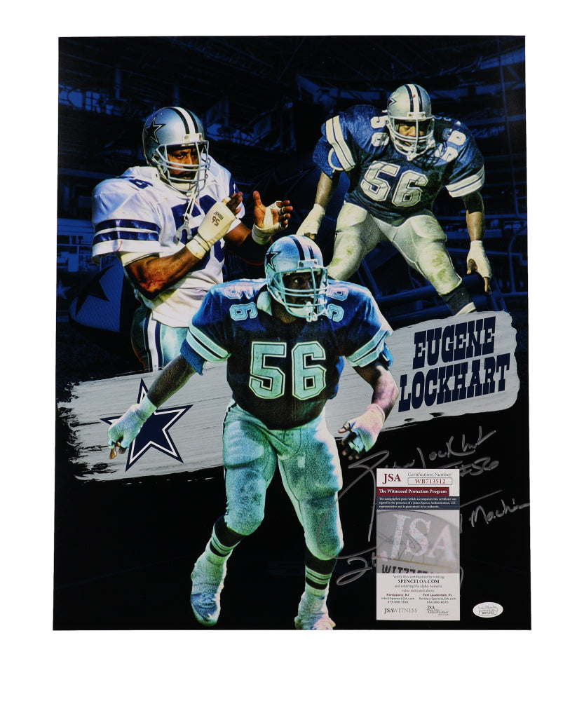 Eugene Lockhart Signed (JSA) Cowboys 16x20 Photo Inscribed "The Hitting Machine" - JSA Witnessed