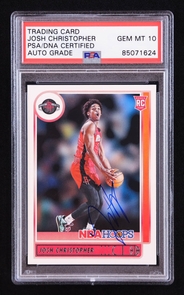 Josh Christopher Signed 2021-22 Hoops #214 RC (PSA | Auto 10) Rookie Card