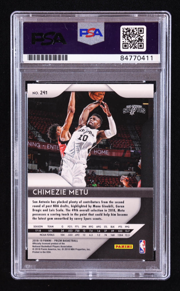 Chimezie Metu Signed 2018-19 Panini Prizm #241 RC (PSA | Auto 10) Rookie Card