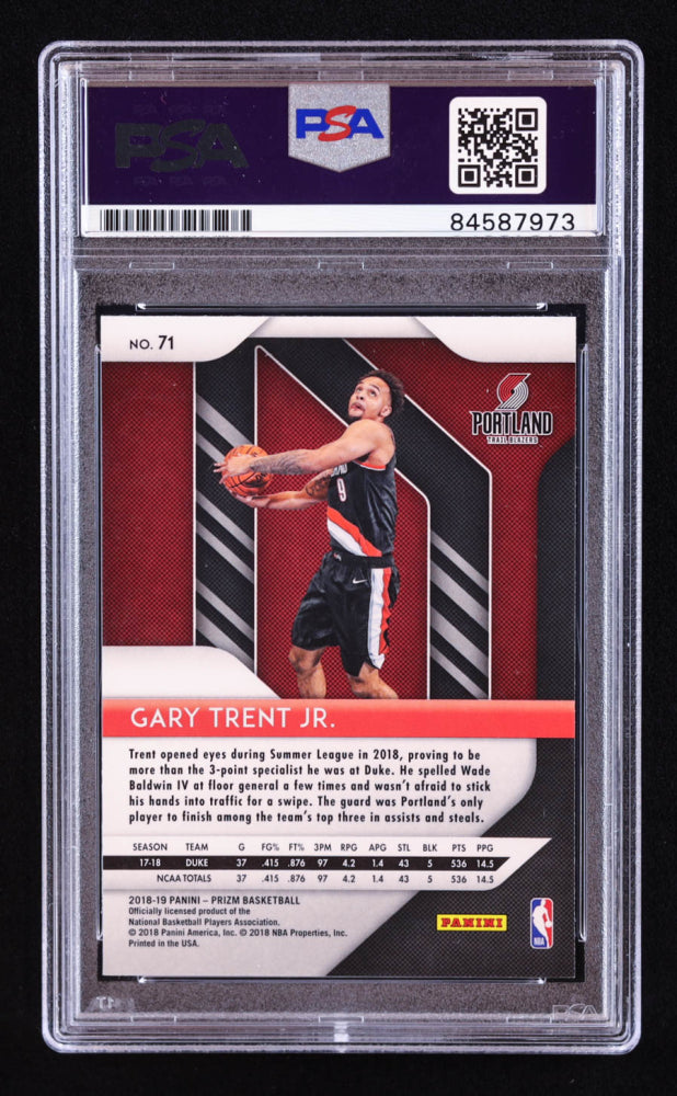 Gary Trent Jr. Signed 2018-19 Panini Prizm #71 RC (PSA | Auto 10) Rookie Card