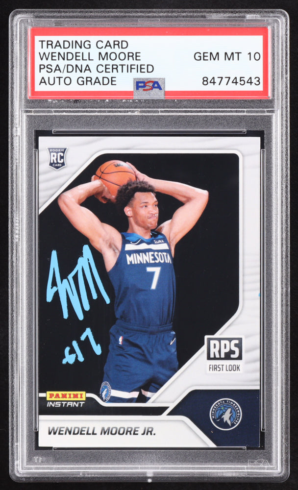 Wendell Moore Jr. Signed 2022-23 Panini Instant RPS First Look #RPS23 RC (PSA | Auto 10) Rookie Card