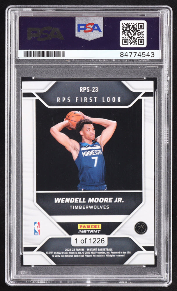 Wendell Moore Jr. Signed 2022-23 Panini Instant RPS First Look #RPS23 RC (PSA | Auto 10) Rookie Card