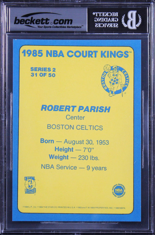 Robert Parish Signed 1984-85 Star Court Kings 5x7 #31 (BGS) - Autograph BGS 10 - Beckett Witnessed