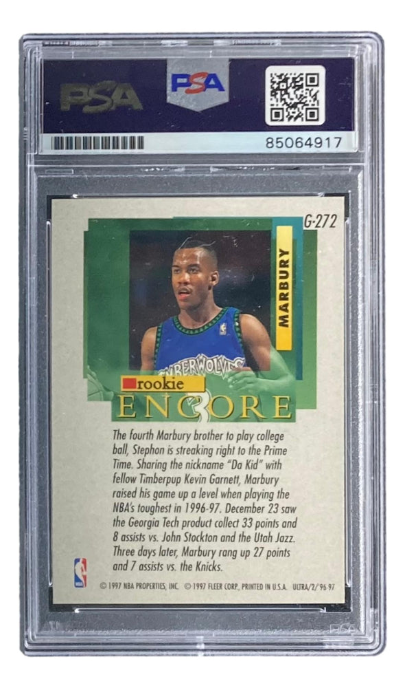 Stephon Marbury Signed 1996-97 Ultra Gold Medallion #G272 RE (PSA) Rookie Card