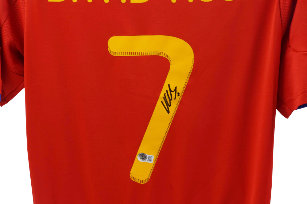 David Villa Signed Spain Jersey (Beckett)