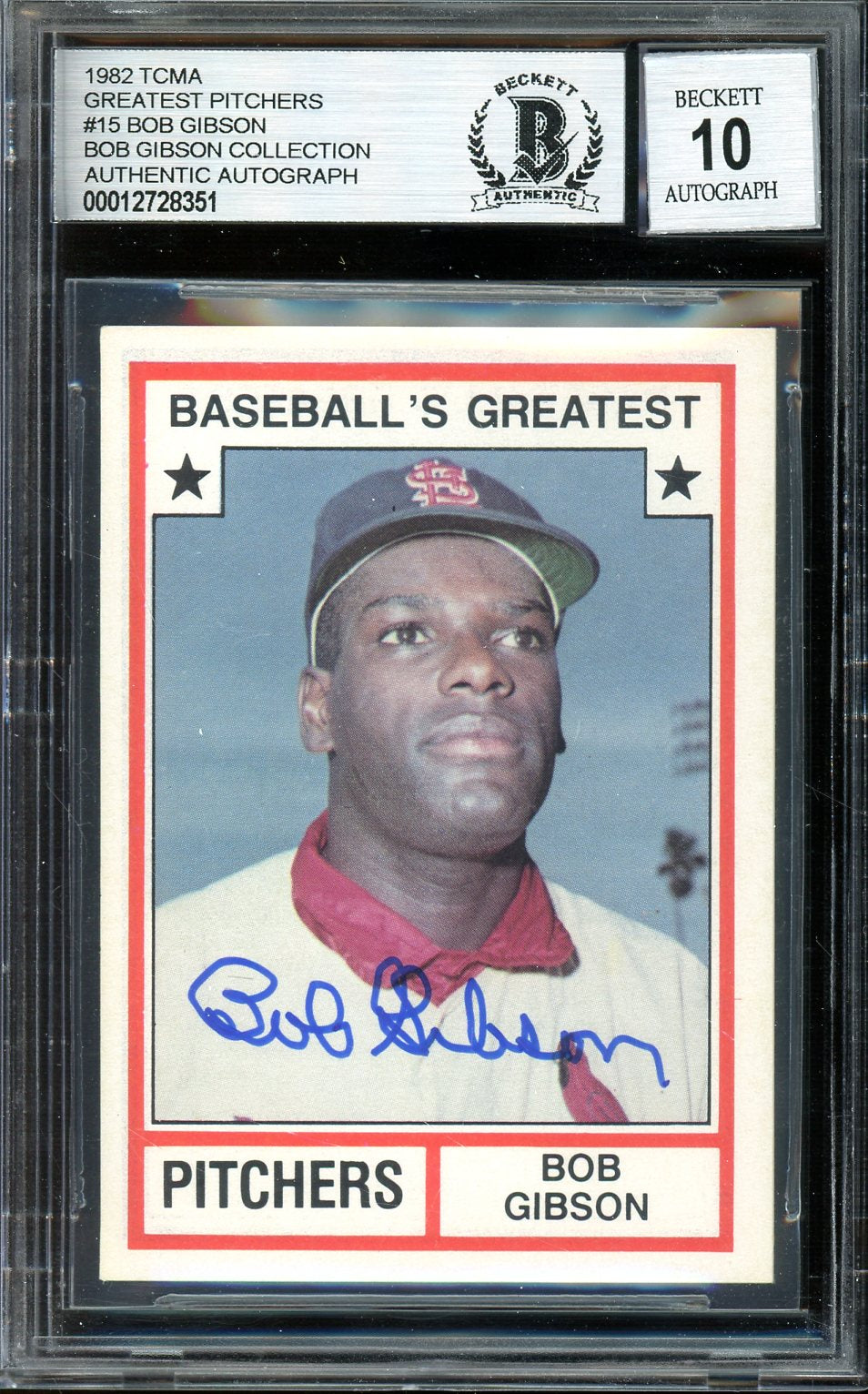 Bob Gibson Autographed Signed 1986 Tcma Superstars Simon #15