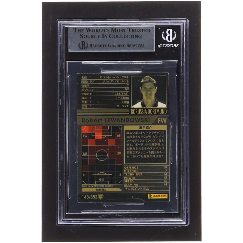 Robert Lewandowski Signed Japanese 2010-11 Panini WCCF International Clubs #143 (BGS) - Rookie Card