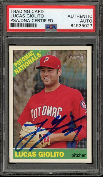 Lucas Giolito Signed 2015 Topps Heritage Minor League #50- PSA Authentic - Rookie Card