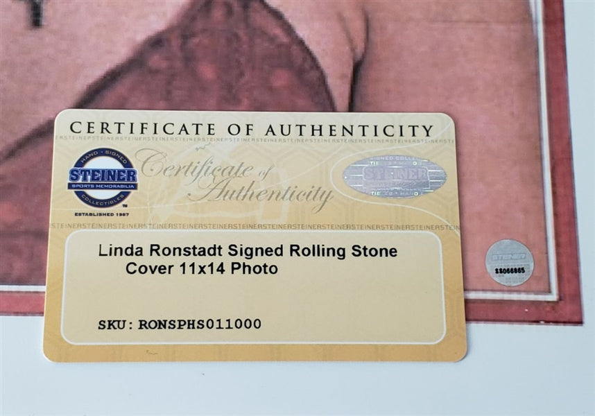 Linda Ronstadt Signed (Steiner COA) Rolling Stone Cover 11x14 Photo