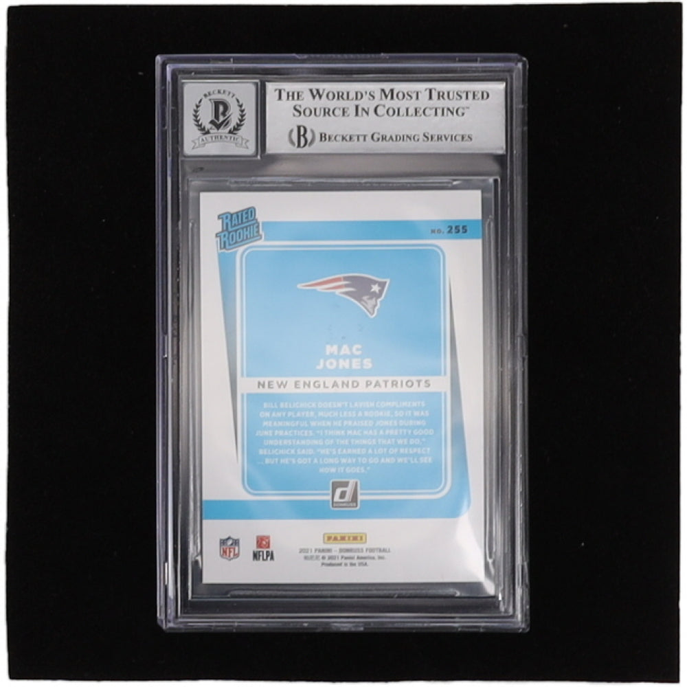Mac Jones Signed 2021 Donruss #255 RR RC - Autograph Graded (BGS) 10 | Rookie Card