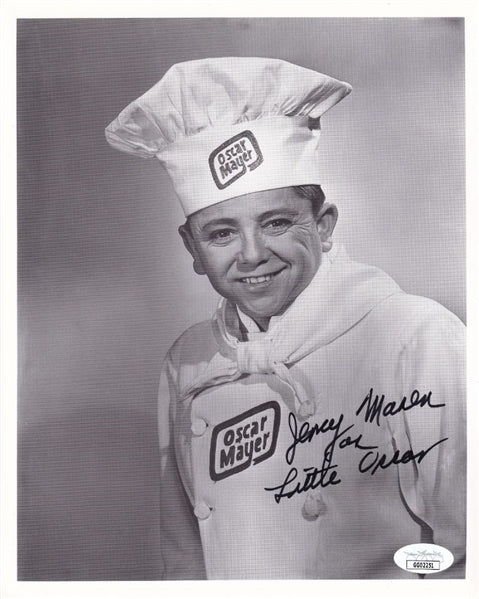 Jerry Maren "Little Oscar" Signed (JSA COA) Oscar Mayer 8x10 Photo