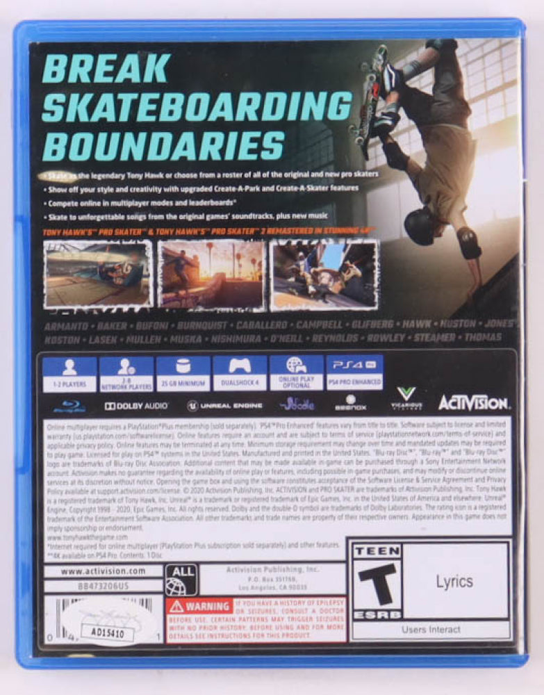 Tony Hawk Signed (JSA) "Tony Hawk's Pro Skater 1+2" Game Cube Game Case