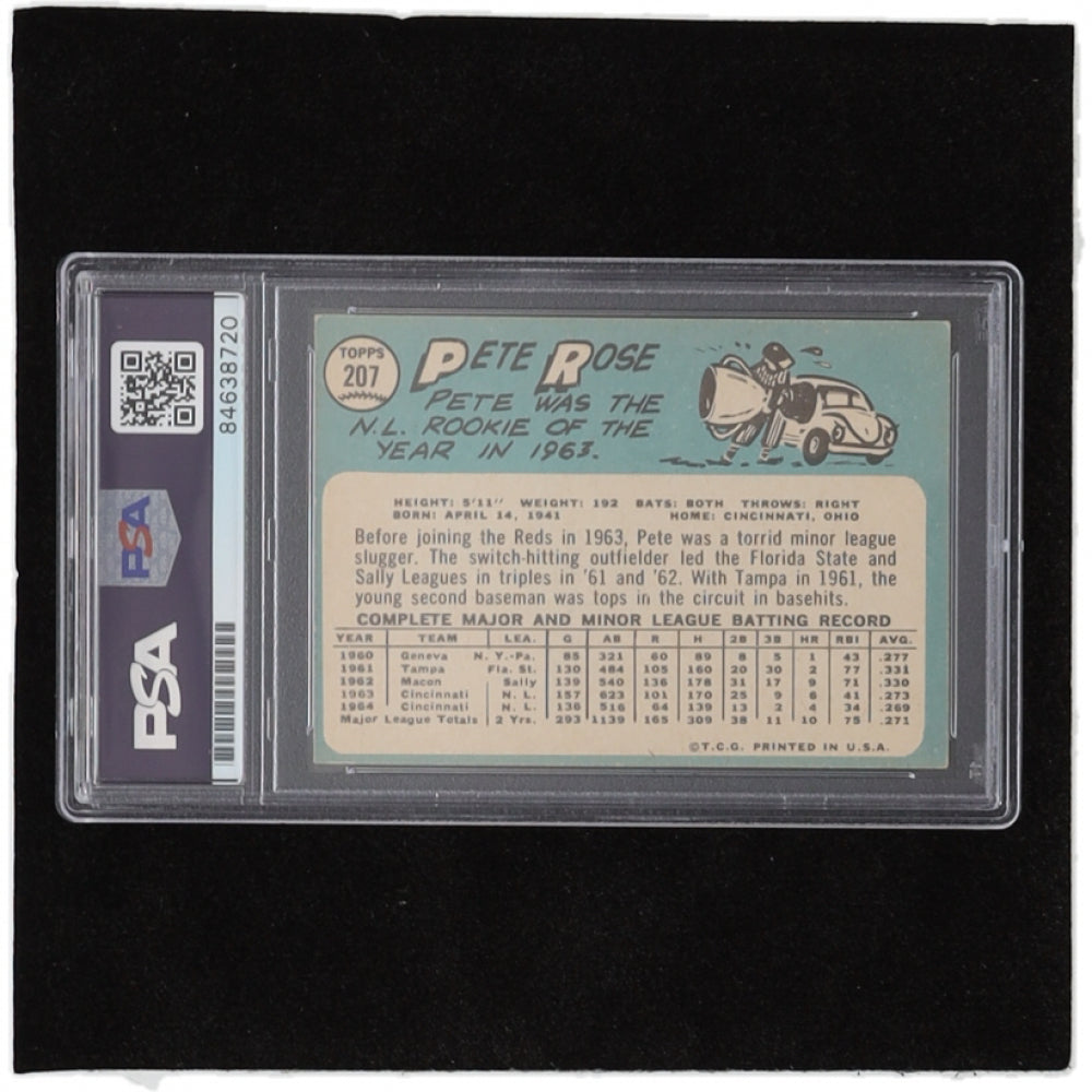 Pete Rose Signed 1965 Topps #207 Inscribed "Hit King" - Autograph Graded PSA 10