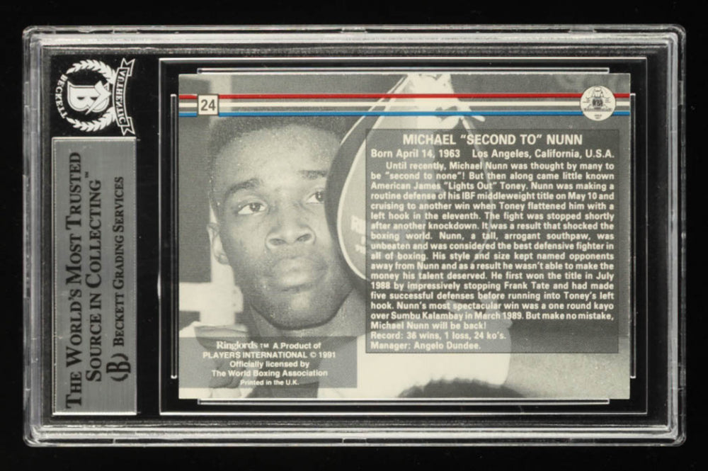 Michael Nunn Signed 1991 Ringlords #24 (BGS)