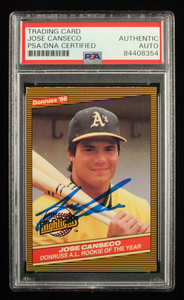 1986 Donruss Highlights Rookie #55 Jose Canseco Oakland A's