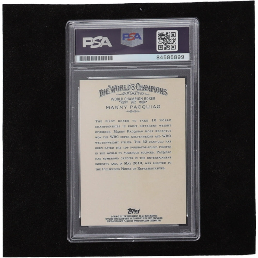 Manny Pacquiao Signed 2011 Topps Allen and Ginter #262 - Autograph Graded PSA 8 - Rookie Card