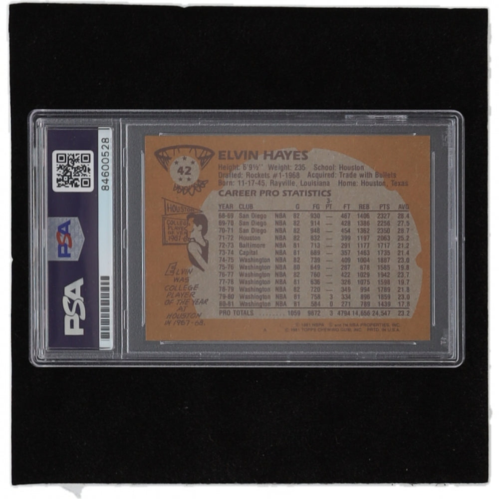Elvin Hayes Signed 1981-82 Topps #42 (PSA)