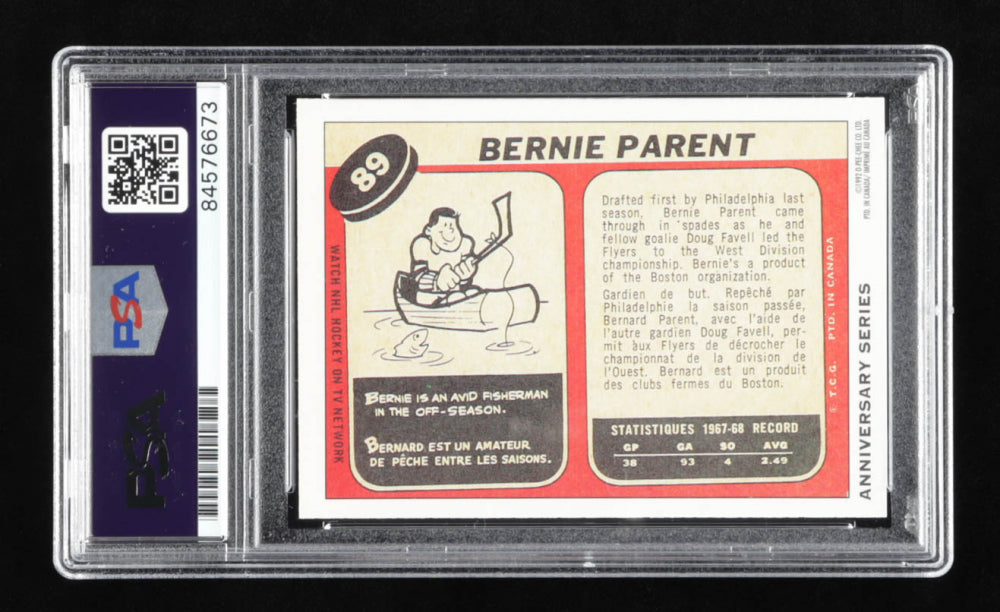 Bernie Parent Signed 1992-93 O-Pee-Chee 25th Anniversary #1 Autograph Graded (PSA) 10