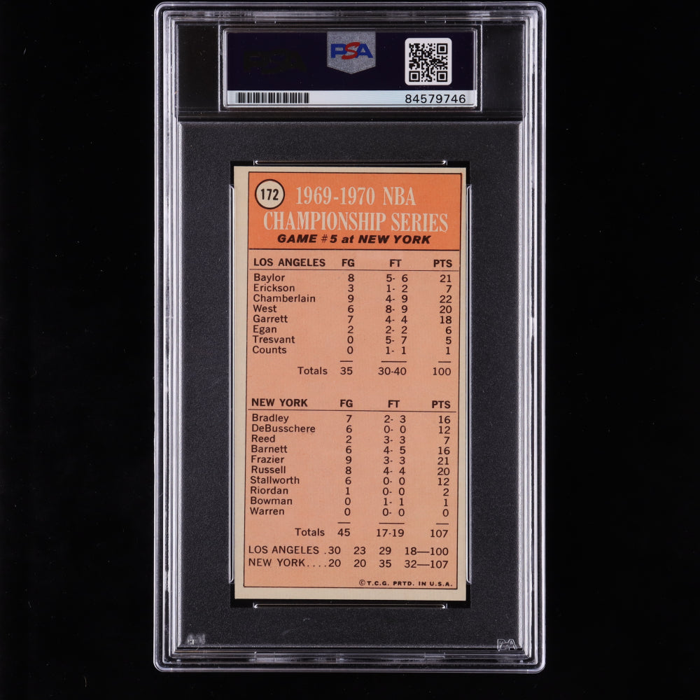 Jerry West Signed 1970-71 Topps #172 Playoff G5 Card - Autograph Graded PSA 10