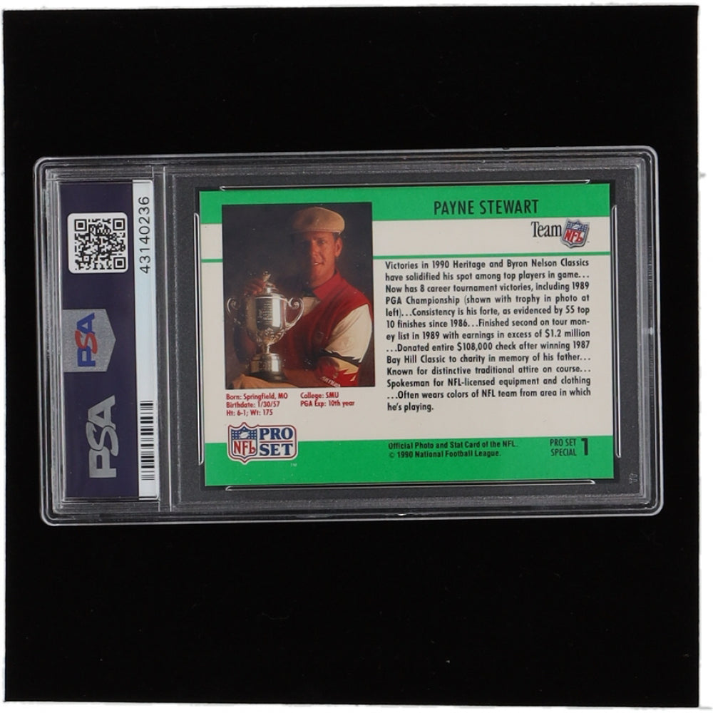 Payne Stewart Signed 1990 Pro Set #SP1 SP RC(Card Graded PSA 9 & Autograph Graded PSA 9) Rookie Card