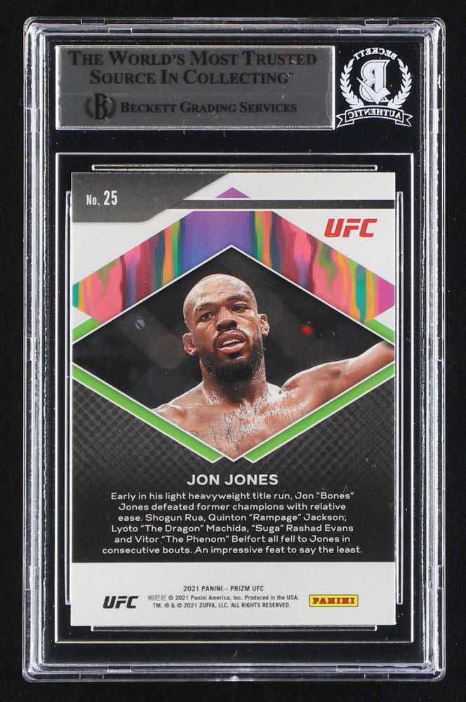 Jon ‘Bones’ Jones Signed 2021 Panini Prizm UFC Fearless #25 Inscribed "The Champion" (BGS)