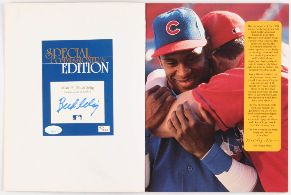 Bud Selig Signed (JSA) "Race for the Record" 8.5x11 Paperback Book