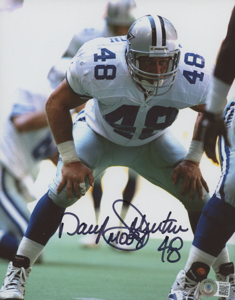 DARYL MOOSE JOHNSTON SIGNED AUTOGRAPH 8X10 PHOTO DALLAS COWBOYS BECKETT BAS  COA