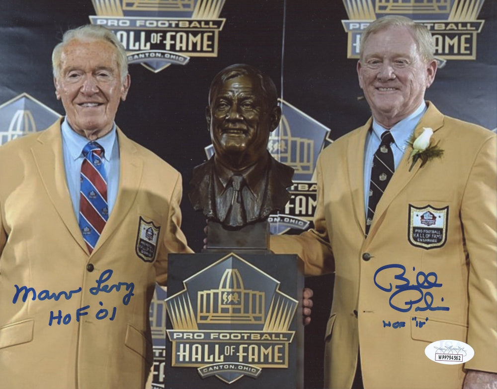 Marv Levy & Bill Polian Signed (JSA COA) 8x10 Photo Inscribed "HOF '01" & "HOF 15"