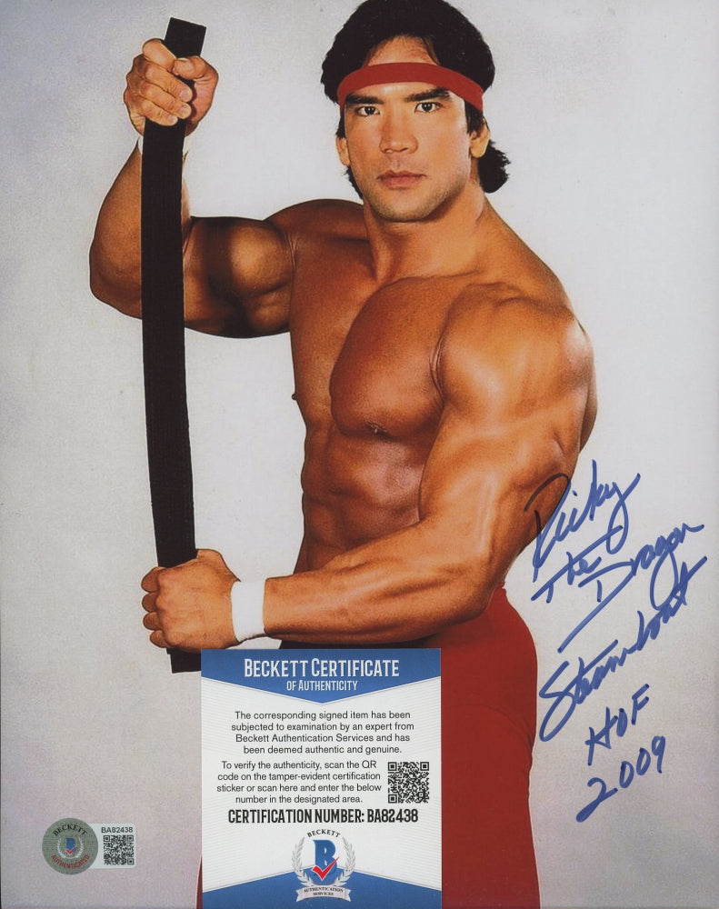 Ricky "The Dragon" Steamboat Signed 8x10 Photo Inscribed "HOF 2009" (Beckett COA)