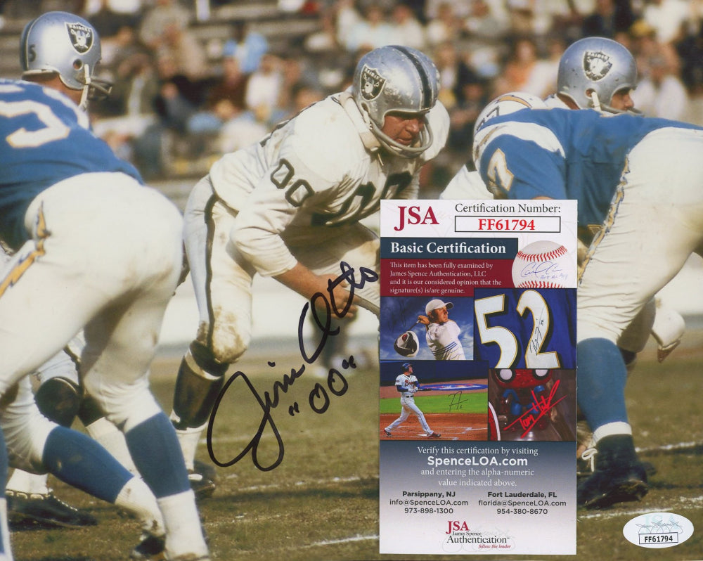 Jim Otto Signed Raiders 8x10 Photo (JSA COA)