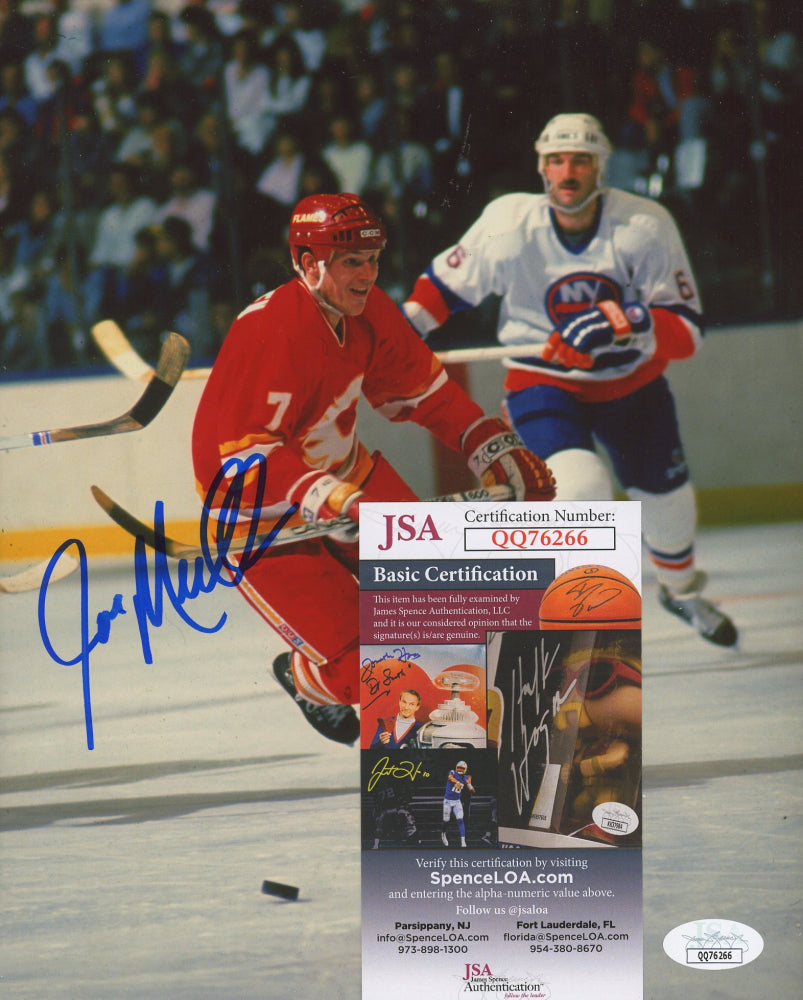 Joe Mullen Signed Flames 8x10 Photo (JSA COA)