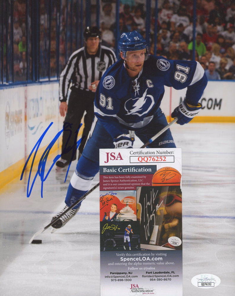Steven Stamkos Signed Lightning 8x10 Photo (JSA COA)