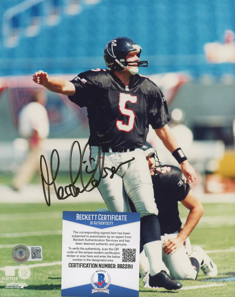 Morten Andersen Signed Falcons 8x10 Photo (Beckett COA)