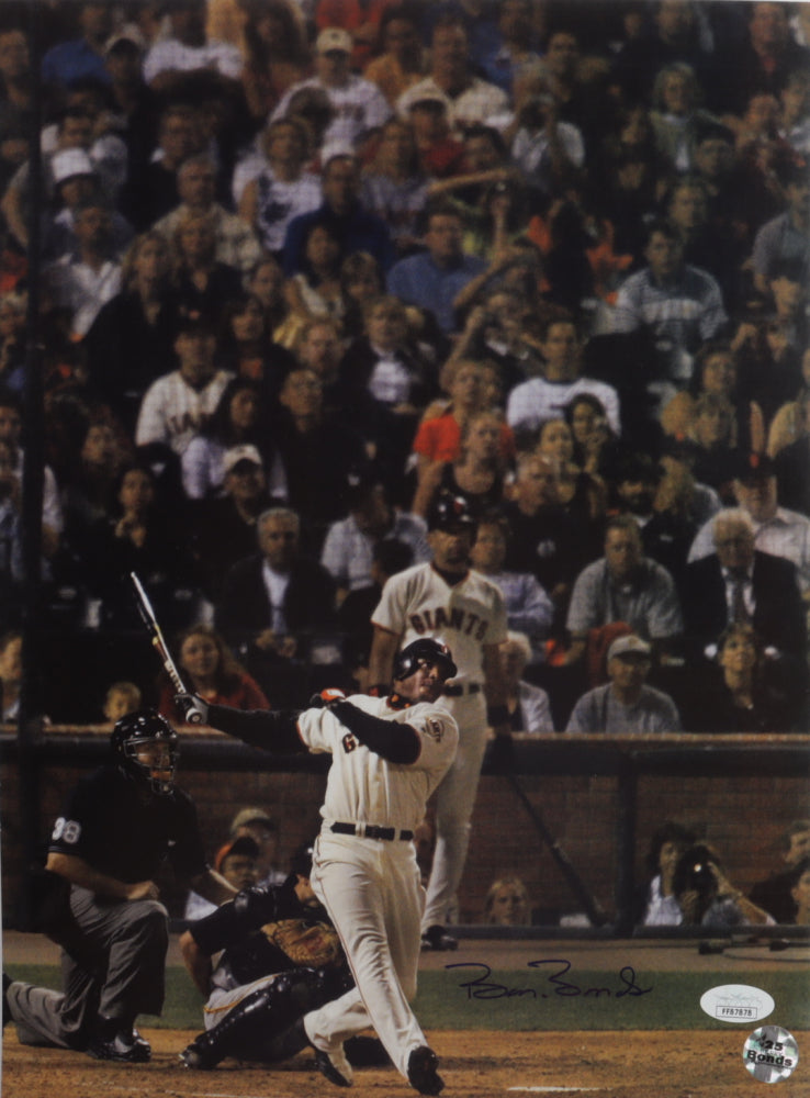 Barry Bonds Signed Giants 11x14.5 Photo (Bonds Hologram & JSA COA) Official Barry Bonds Hologram