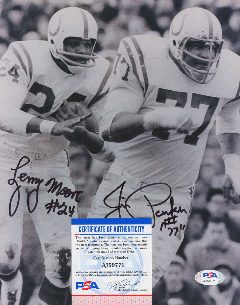 Lenny Moore & Jim Parker Signed Colts 8x10 Photo (PSA COA)