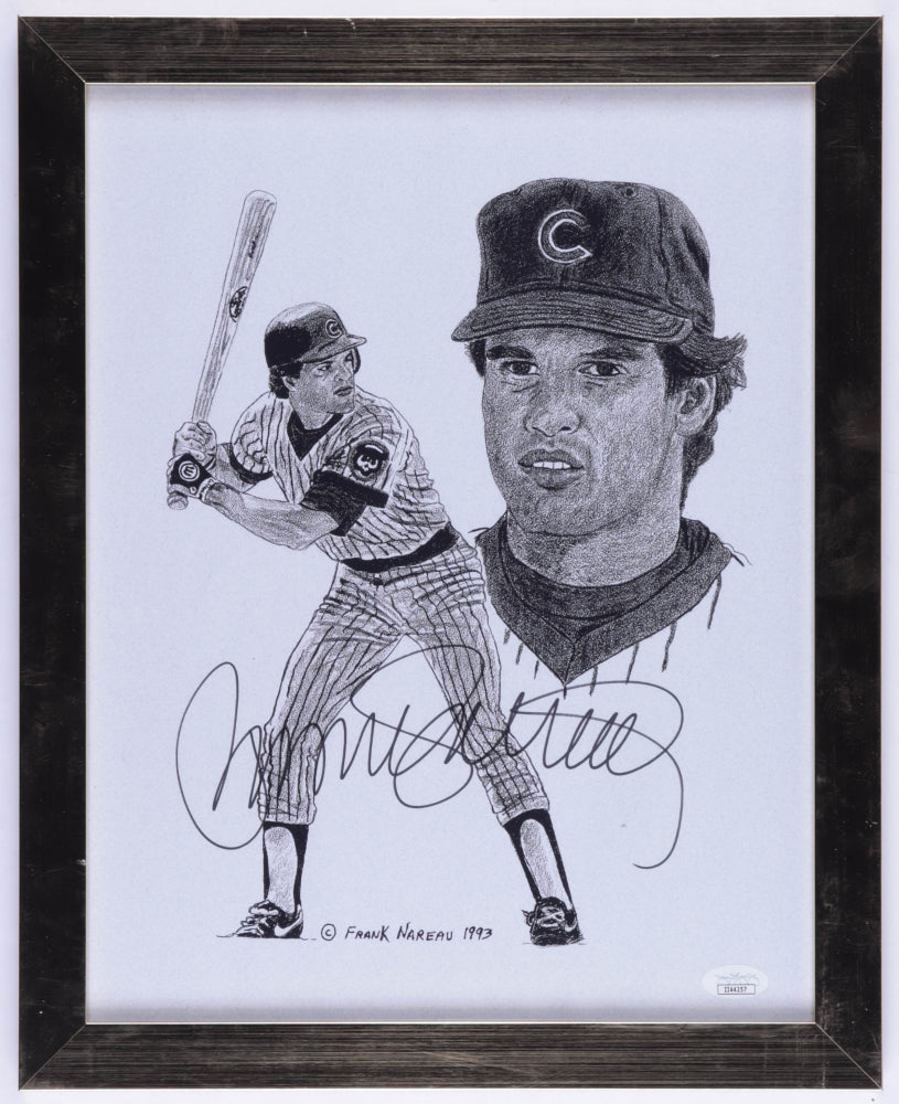 Ryne Sandberg Signed Cubs 12.5x15.5 Framed Print (JSA Hologram)